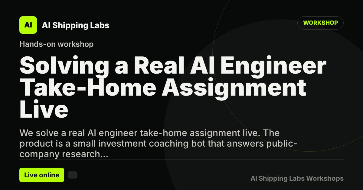 Cover image for Solving a Real AI Engineer Take-Home Assignment Live