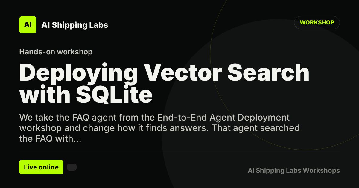 Cover image for Deploying Vector Search with SQLite