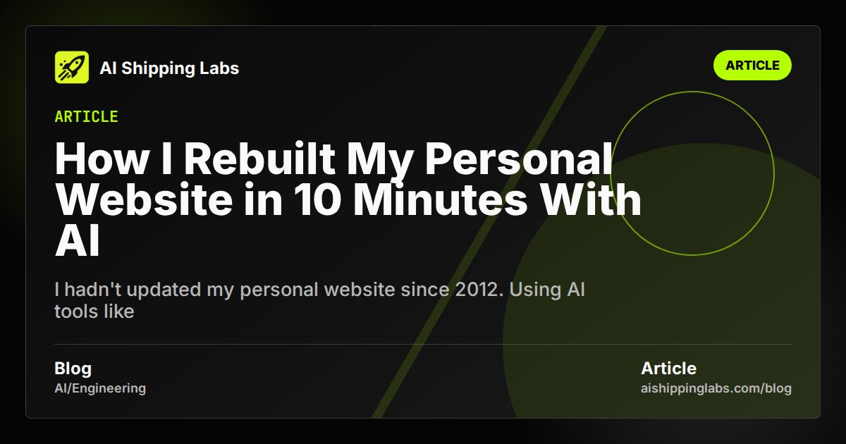 How I Rebuilt My Personal Website in 10 Minutes With AI