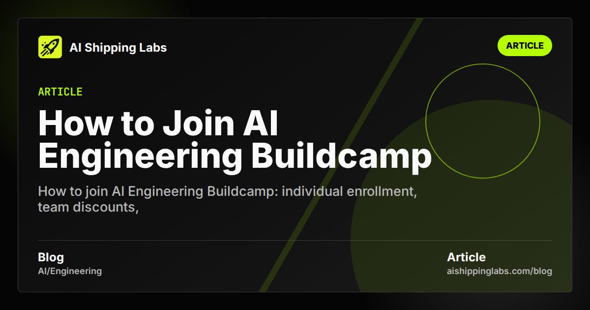 How to Join AI Engineering Buildcamp