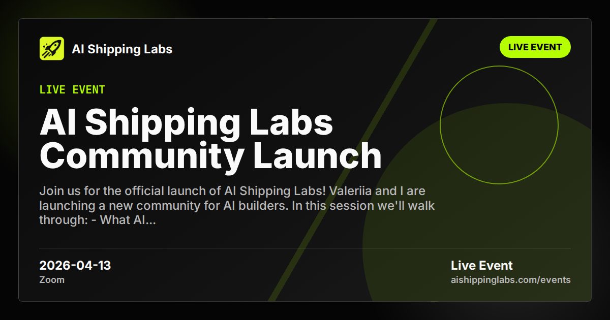 AI Shipping Labs Community Launch