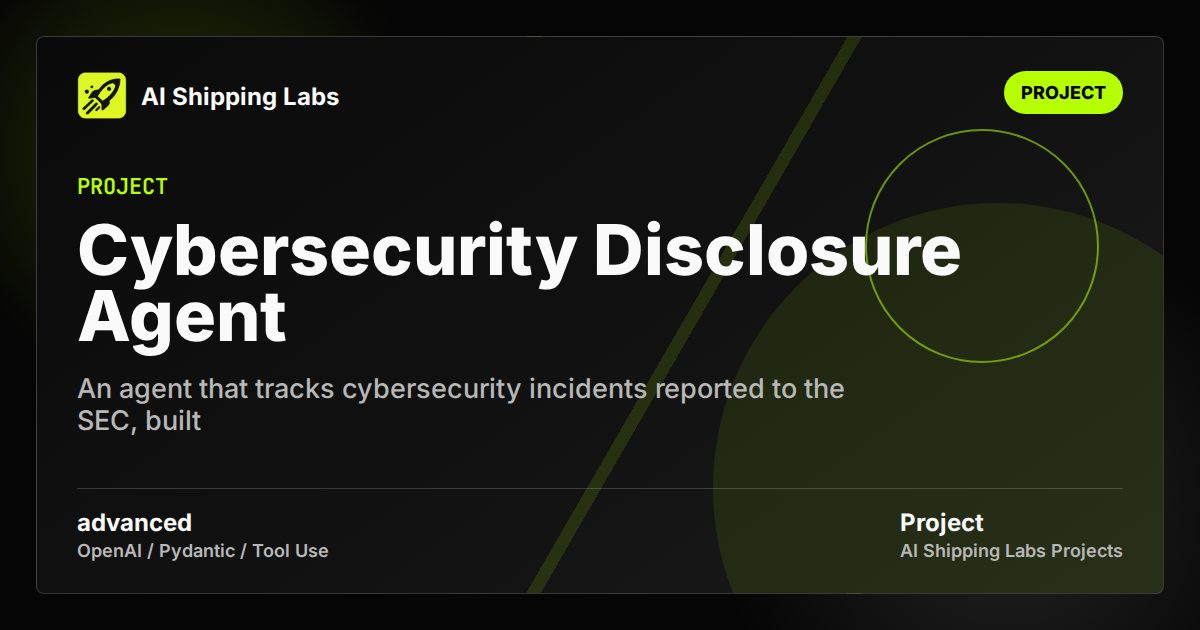 Cybersecurity Disclosure Agent