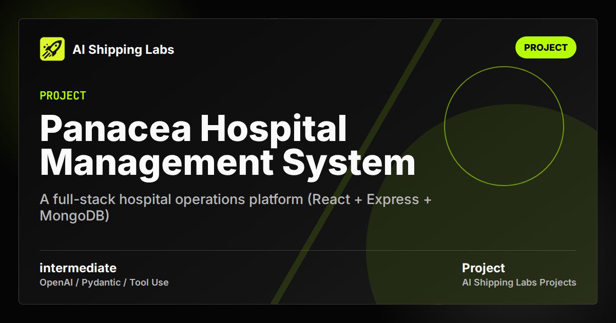 Panacea Hospital Management System