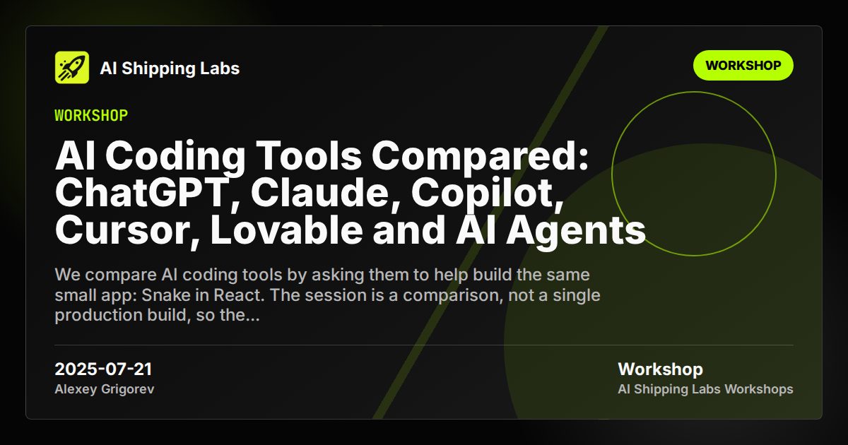 Cover image for AI Coding Tools Compared: ChatGPT, Claude, Copilot, Cursor, Lovable and AI Agents
