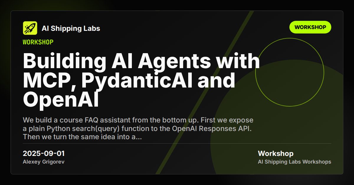 Cover image for Building AI Agents with MCP, PydanticAI and OpenAI