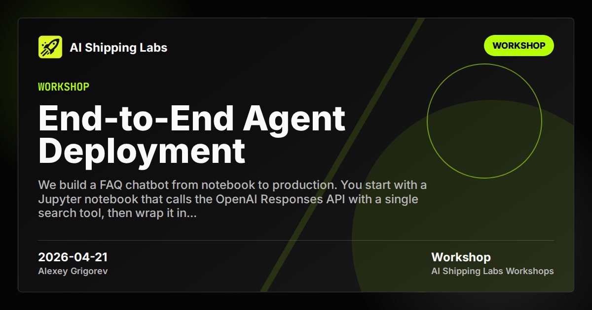 Cover image for End-to-End Agent Deployment